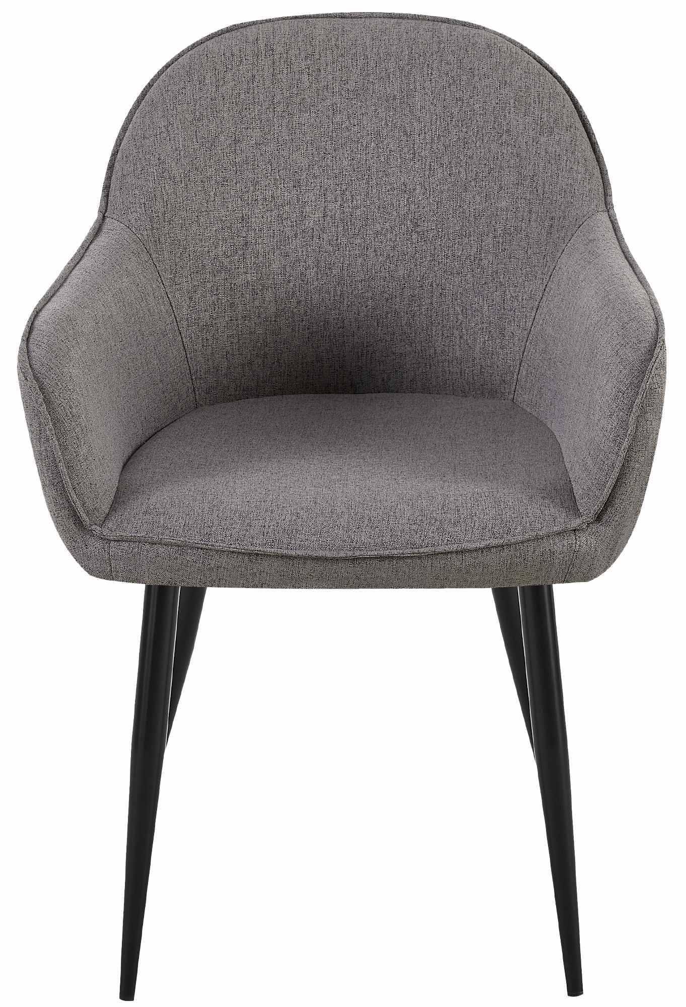 CLP Set de 2 sillas de Comedor Boise en Tela con Base metálica I Juego de 2 butacas de salón con reposabrazos & Respaldo, Color:Gris Oscuro