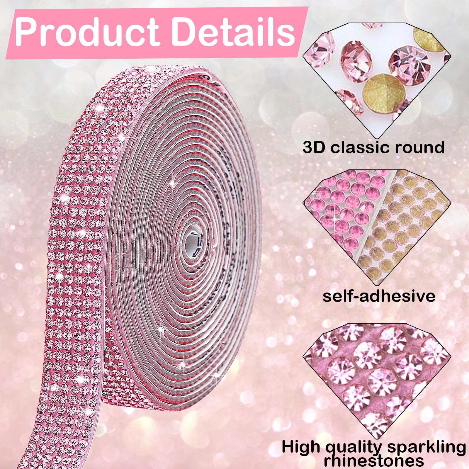 Ruban Cristal Strass Diamant Ruban Auto-Adhésif Cristal Rouleau de Ruban Cristal Strass Diamant Ruban Auto-Adhésif Cristal Rouleau de