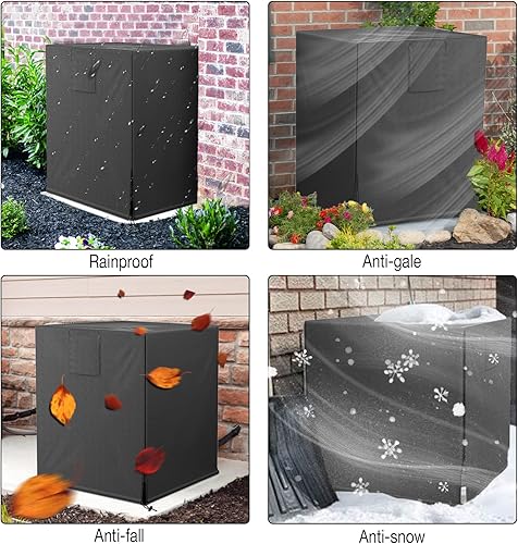 Miniatura 4 de HOXHA Cubierta de aire acondicionado para unidades exteriores, cubierta cuadrada de unidad de CA duradera que se adapta hasta 24 x 24 x 30 pulgadas