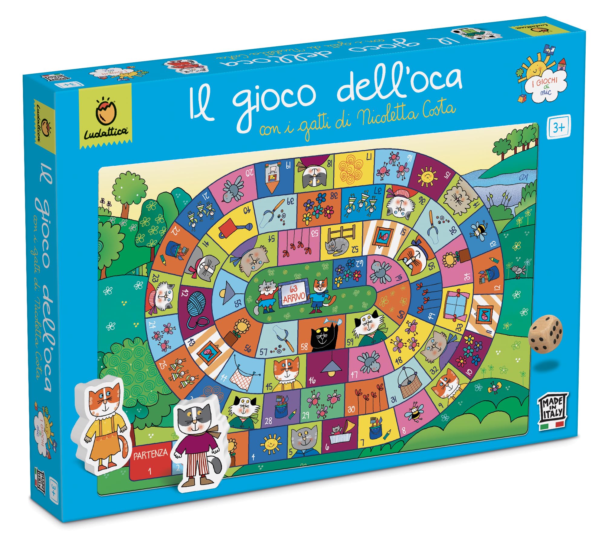 Ludattica - Il Gioco Dell'oca Di Nicoletta Costa, Gioco Da Tavolo Per Bambini, Illustrazioni Colorate, Semplice E Divertente, Per Famiglie