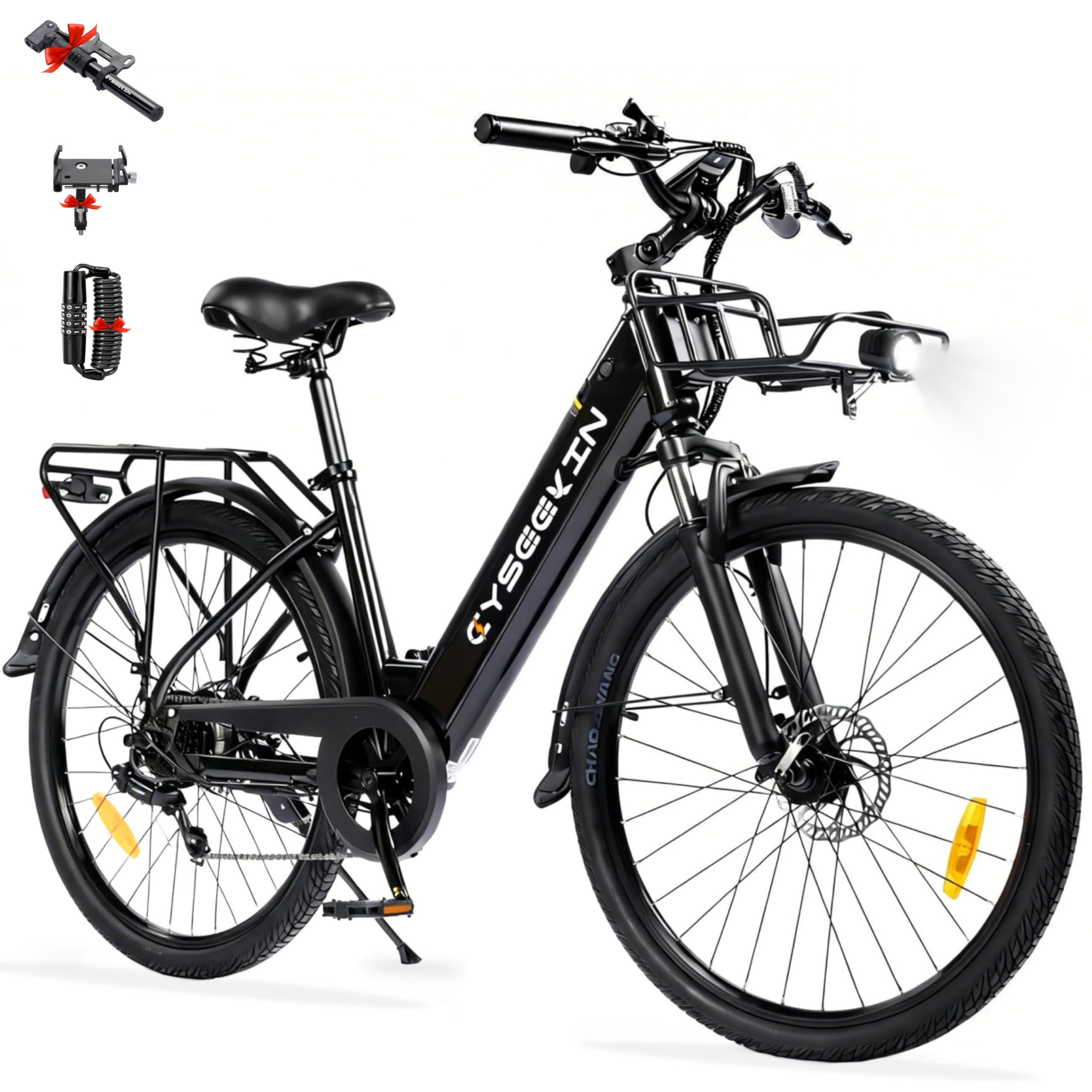 S10 E Bike Vélo électrique pour homme 26" avec moteur de 250 W Batterie 48 V 499,2 Wh Écran LCD 4,4" avec fourche à suspension, jusqu'à 100 km 25 km/h Pedelec pour femme