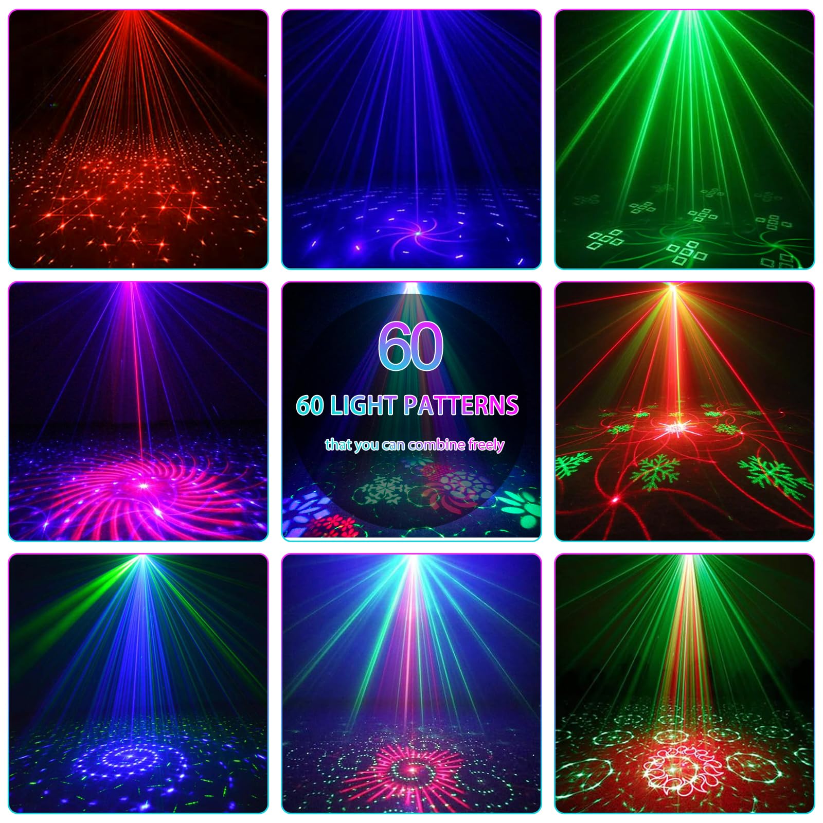 Luz de discoteca Luz de fiesta Discoteca controlada por voz Mini luz LED de escenario con mando a distancia Luz estroboscópica RGB con 60 efectos de luz para discotecas Fiestas infantiles Cumpleaños