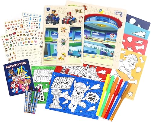 Miniatura 5 de Tara Toys Juego de actividades de lujo de Paw Patrol - Kit de manualidades para niños con colorear, calcomanías, carteles metálicos y más para