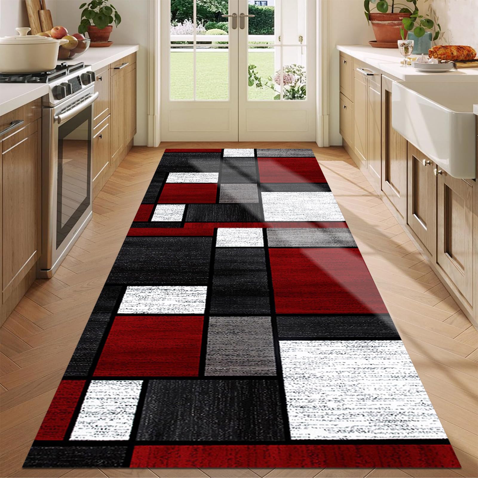 Alfombra de pasillo vintage 80x200 antideslizante para suelos de sala de estar y tapete cocina