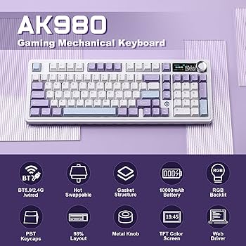 Amazon.com: MIKIBY AJAZZ AK980 Mechanical Keyboard with Smart