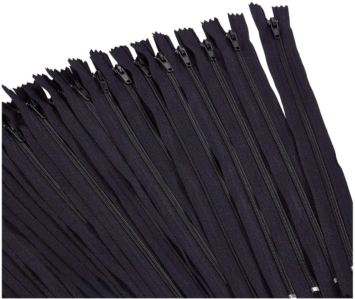 Nylon Coil Zipper 100Pack 8Inch Zippers, NonSeparating AllPurpose