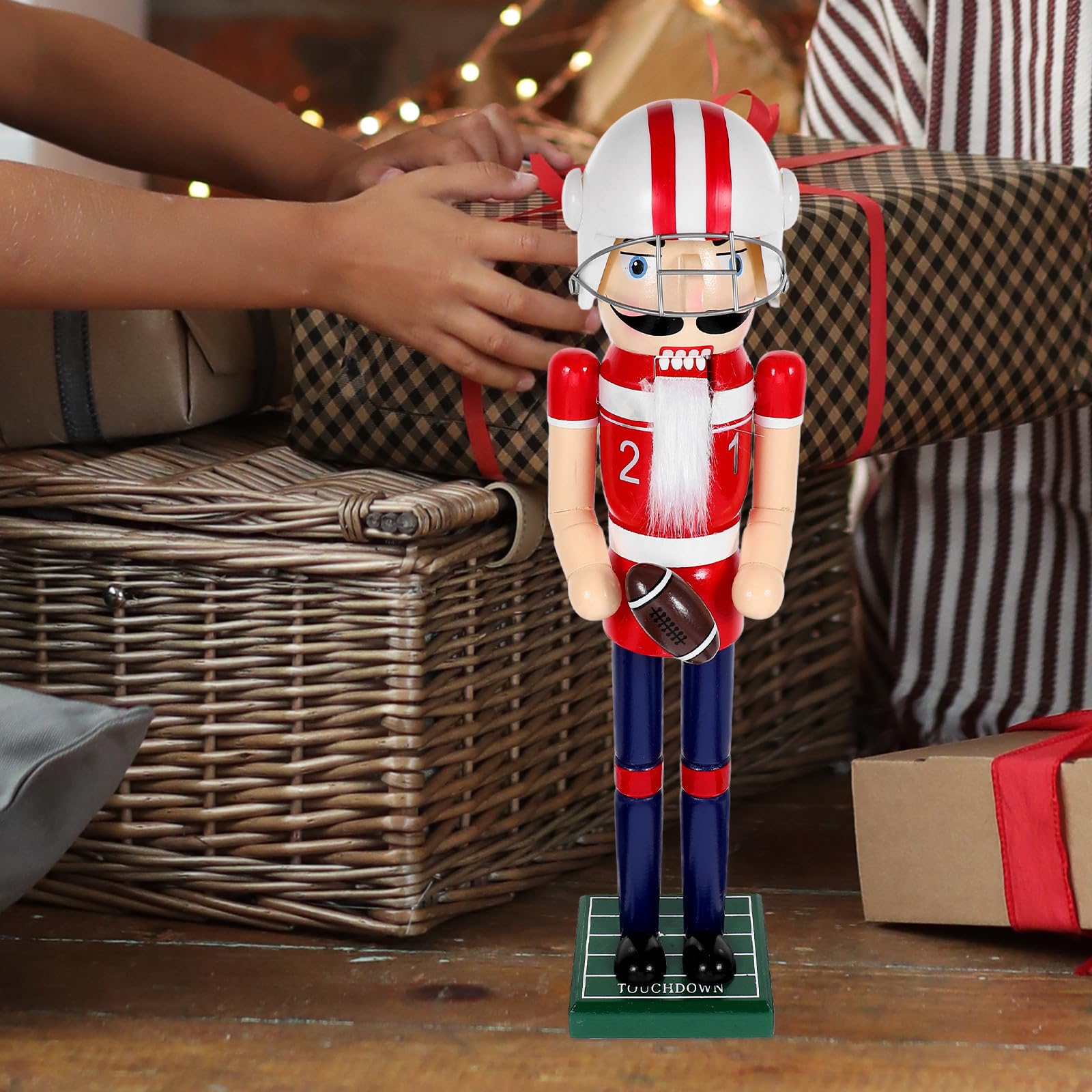 Toyvian 3 Piezas Figura de Cascanueces de Madera Estilo Deportivo para 38