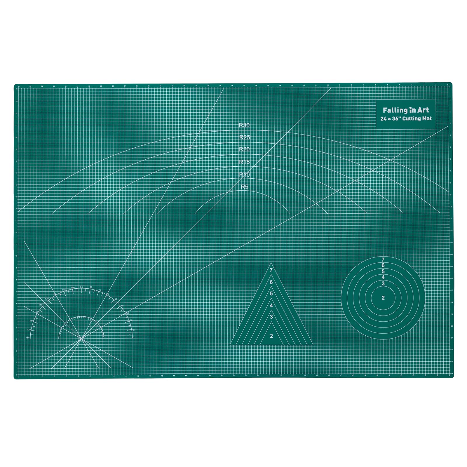 COOZEE Tappetino da taglio autorigenerante, formato A1, 61 x 91 cm, per cucito, double-face, 5 strati, in tessuto, per progetti di artigianato, trapuntatura e cucito, verde
