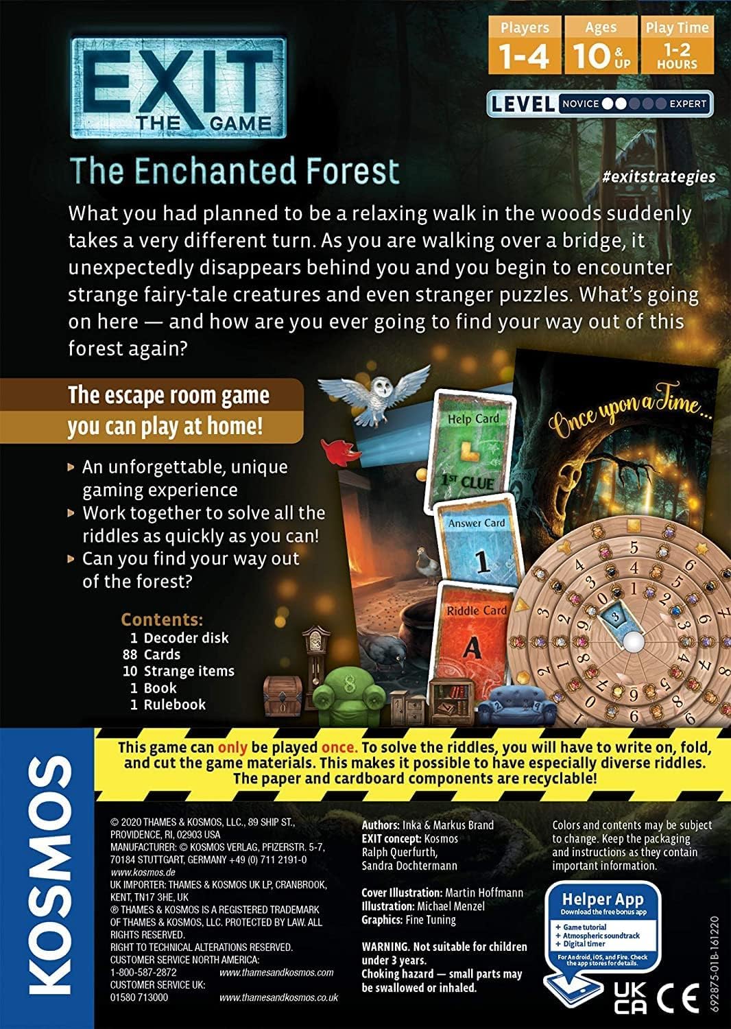 Thames & Kosmos - EXIT: The Enchanted Forest - Level: 2/5 - Unique Escape Room Game - 1-4 Players - Puzzle Solving Strategy Board Games for Adults & Kids, Ages 10+ - 692875