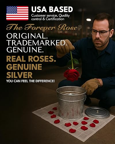 Miniatura 3 de Forever Rose Rosa real sumergida en plata, rosa preservada hecha a mano en jarrón de cristal transparente y caja de regalo dorada de lujo, regalo