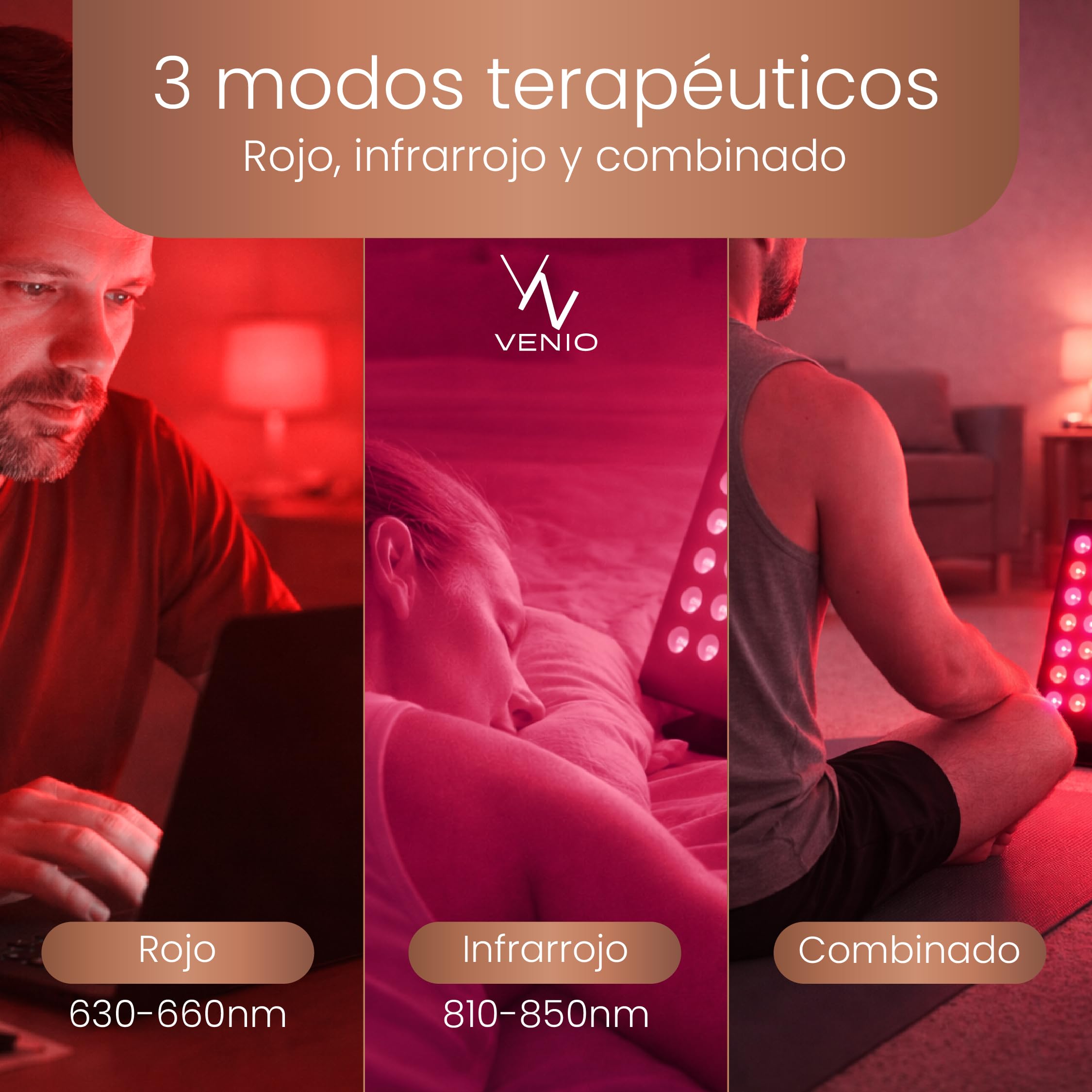Panel de Luz Roja 660 nm e Infrarroja 850 nm- Terapia Luz Roja para Dolor Articular, Muscular y Piel - Lampara Infrarrojos para Tratamiento Facial y Corporal en Casa