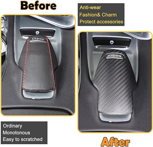 Vista 16 de Cubierta de la perilla de la palanca de cambios compatible con Corvette C8 Z06 Z51 2020 2021 2022 2023, cubierta de perilla de selector de modo