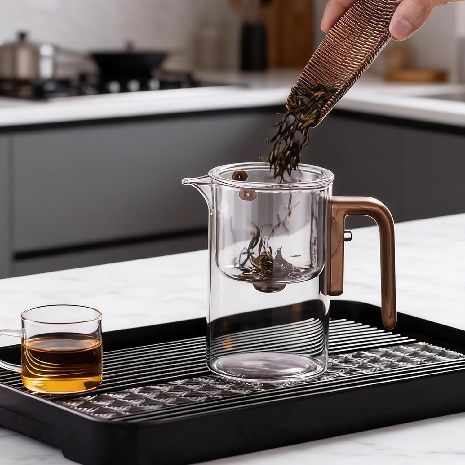 Enchanted Tea Pot, Magic Tea Pot for Loose Leaf Tea Steeper, Heat Resistant Borosilicate Glass Teapot with Tea Infuser, Ideal Gift for Tea Lovers - 20 oz (600 ml) - Image 6