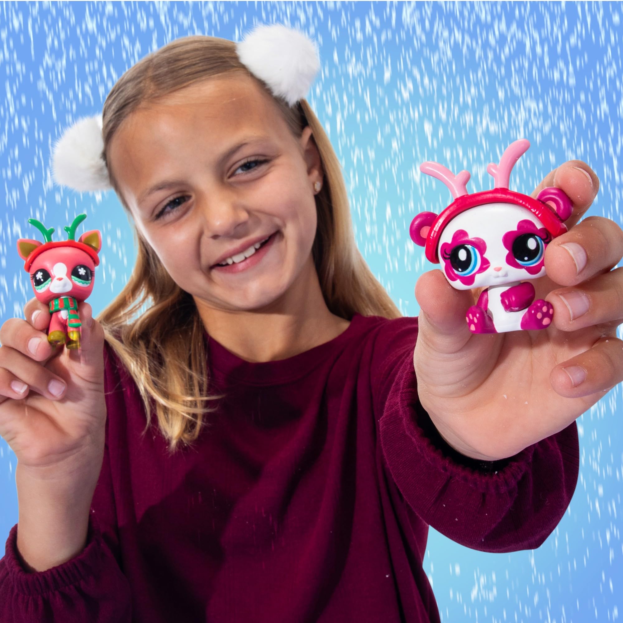 Littlest Pet Shop kalendarz adwentowy dla zwierząt domowych, 8 sklepów dla zwierząt domowych i 16 akcesoriów, kalendarz na Boże Narodzenie, mini figurki ze zwierzętami do kolekcjonowania, zabawki dla
