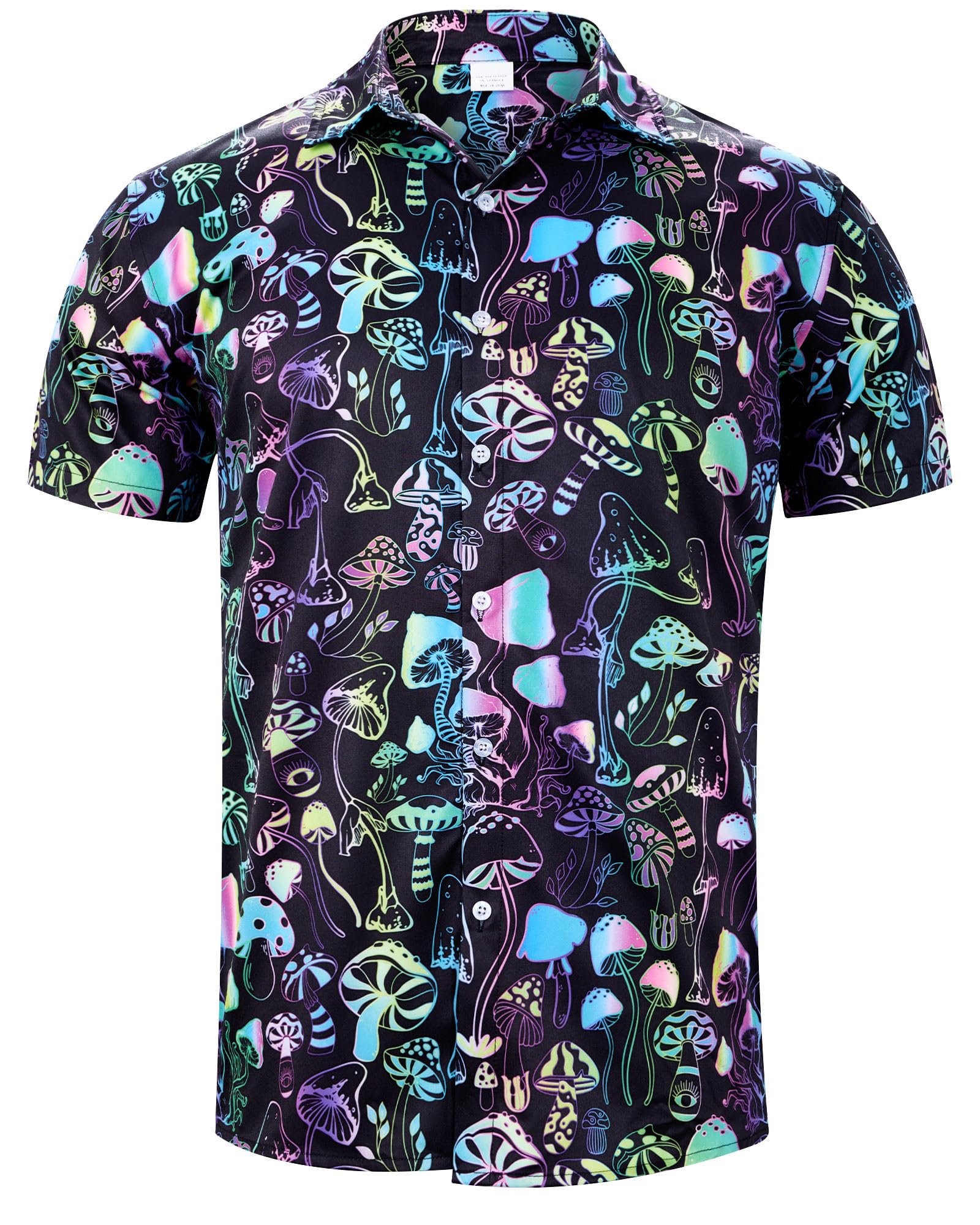 ALISISTERMens Button Down Short Sleeve Dress Shirt Novelty Hawaiian Holiday Summer Funny Tops