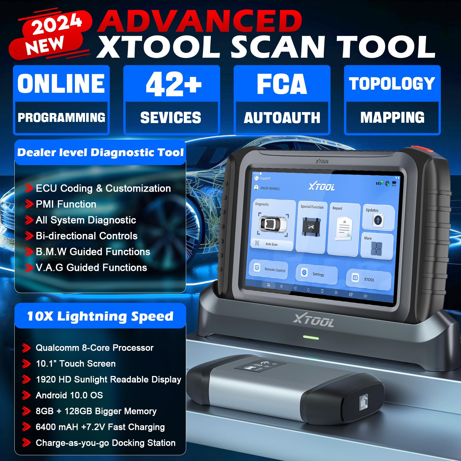 Scanner Diagnostic Auto Bidirectionnel XTOOL IP900/S IP919 IP919PRO - Mises à Jour 3 Ans - Garantie 2 Ans - Occasion