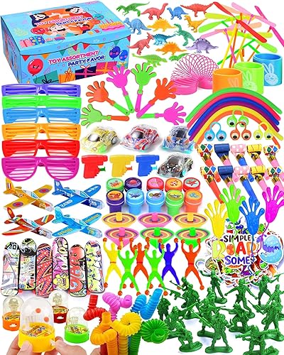 Miniatura 1 de Recuerdos de fiesta para niños de 4 a 8 años, 185 piezas de bolsas de regalo de cumpleaños, regalos de fiesta para niños, juguetes de caja del