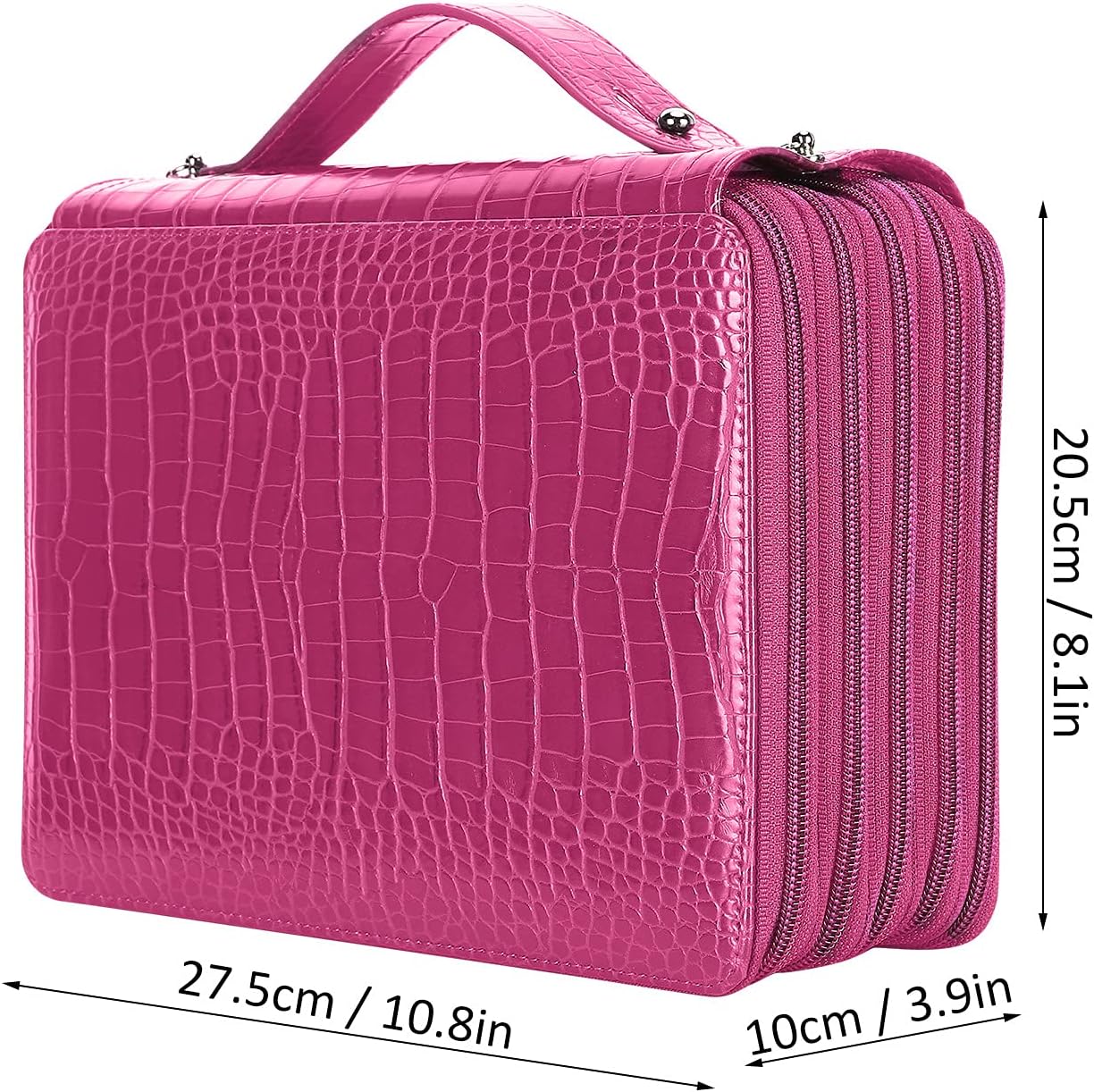 Large Capacity Pencil Case, Zipper Pens Pencil Case 252 Slots Stationery Organizer with Compartments for Office and Travel (Red)