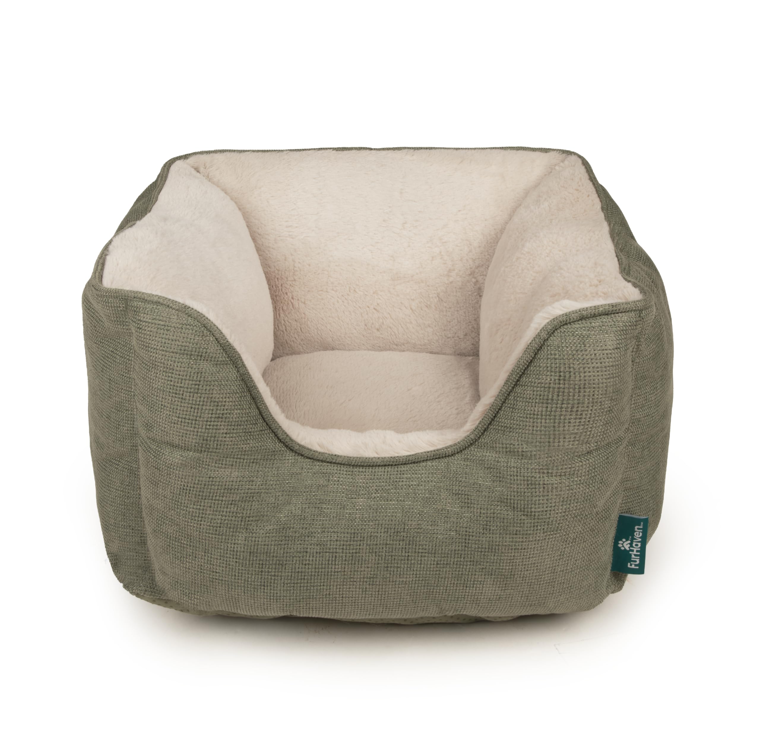 Deep Sleeper High-Wall Cuddler Bed, Cats & Small Dogs, Sage Green