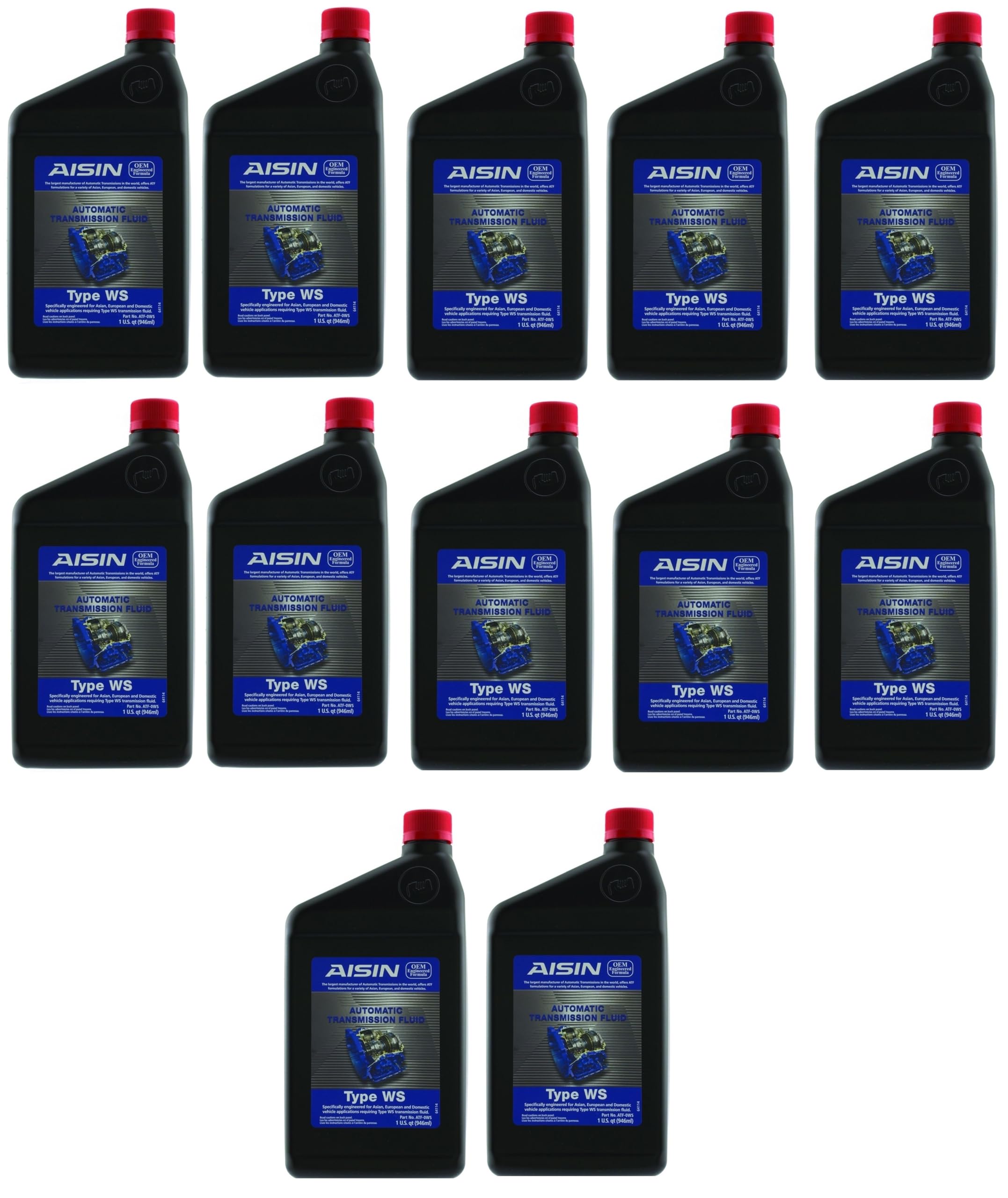 Set of 12 Auto Trans Fluids Aisin ATF-0WS for Cadillac Lexus Scion Toyota Volvo