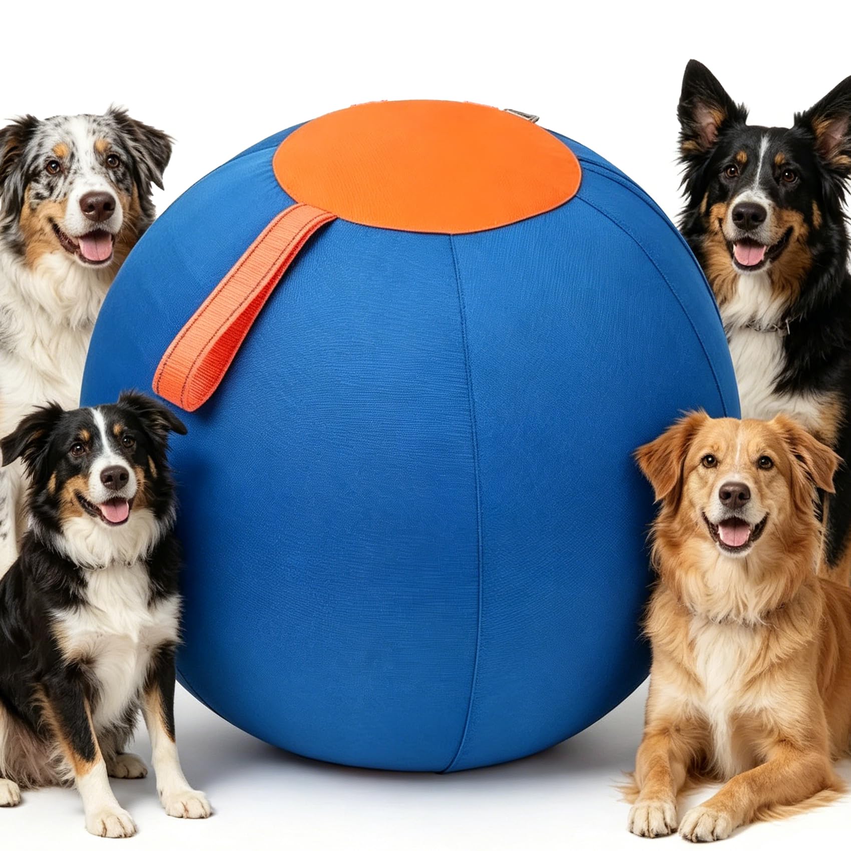 Izbdcy Giant Herding Ball for Dogs, Durable Inflatable Dog Ball for Outdoor Play, Mental Stimulation & Herding Training, Bite-Resistant Cover, Interactive Exercise Toy for Large Active Dogs (Large)