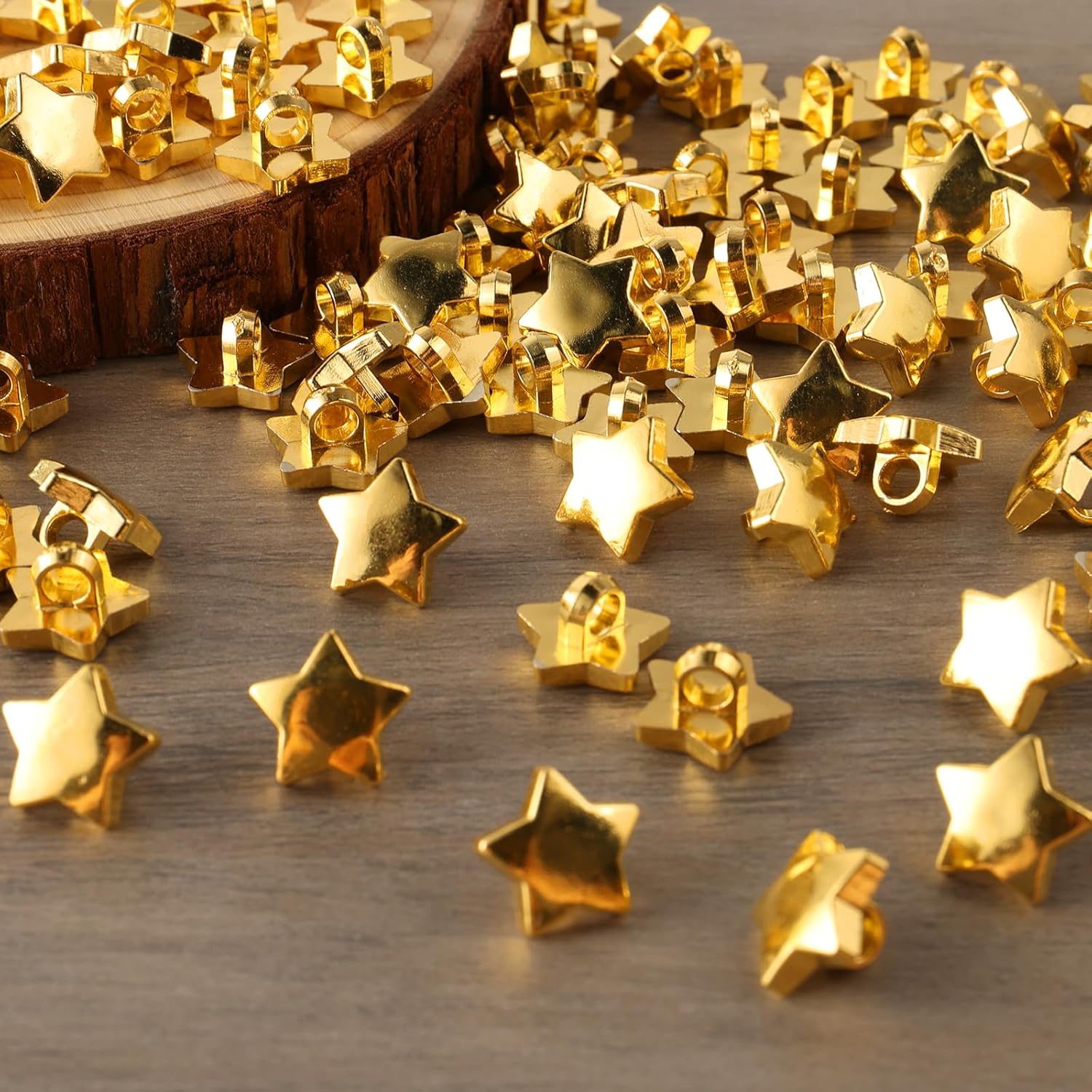 100 Pcs Star Buttons for Crafts,Mabor 1/2 inch Buttons for Crafts,Easy to Sew,Sufficient Quantity,Plastic Buttons,Decorative Buttons for Crafts Assorted Shapes,Small Buttons for Crafts - Image 2