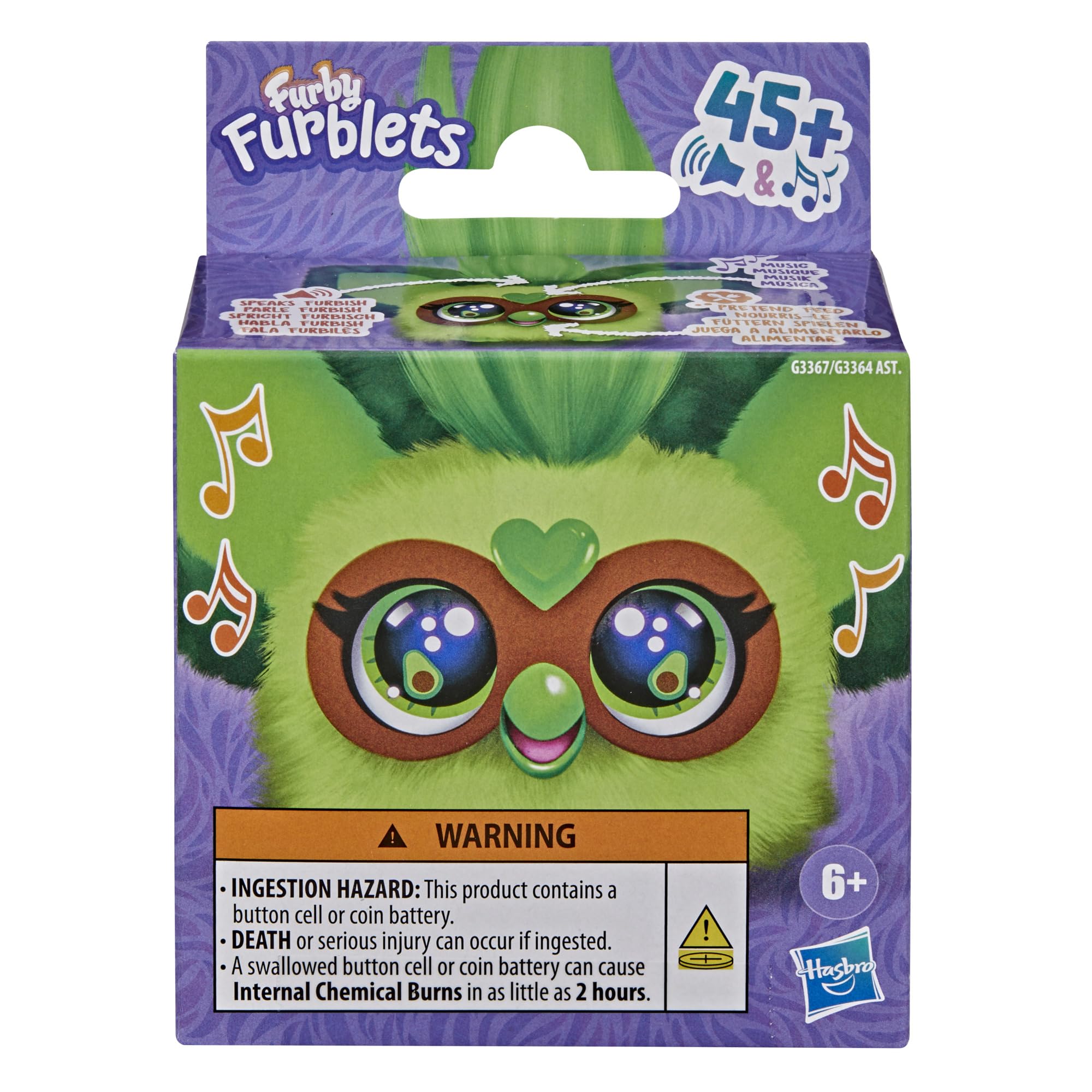 Furby Furblets, AVO-KAH, Peluche in Miniatura a Tema Avocado, Verde, con Musica e Suoni, Giocattoli di Cibo per Bambini e Bambine dai 6 Anni in su - 3