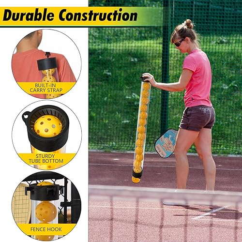Miniatura 5 de Pickleball Pickleball Soporte de bola superior, tubo de tolva recogedor de bola de pickleball, tubo de recogida de pickleball - Colector ligero de