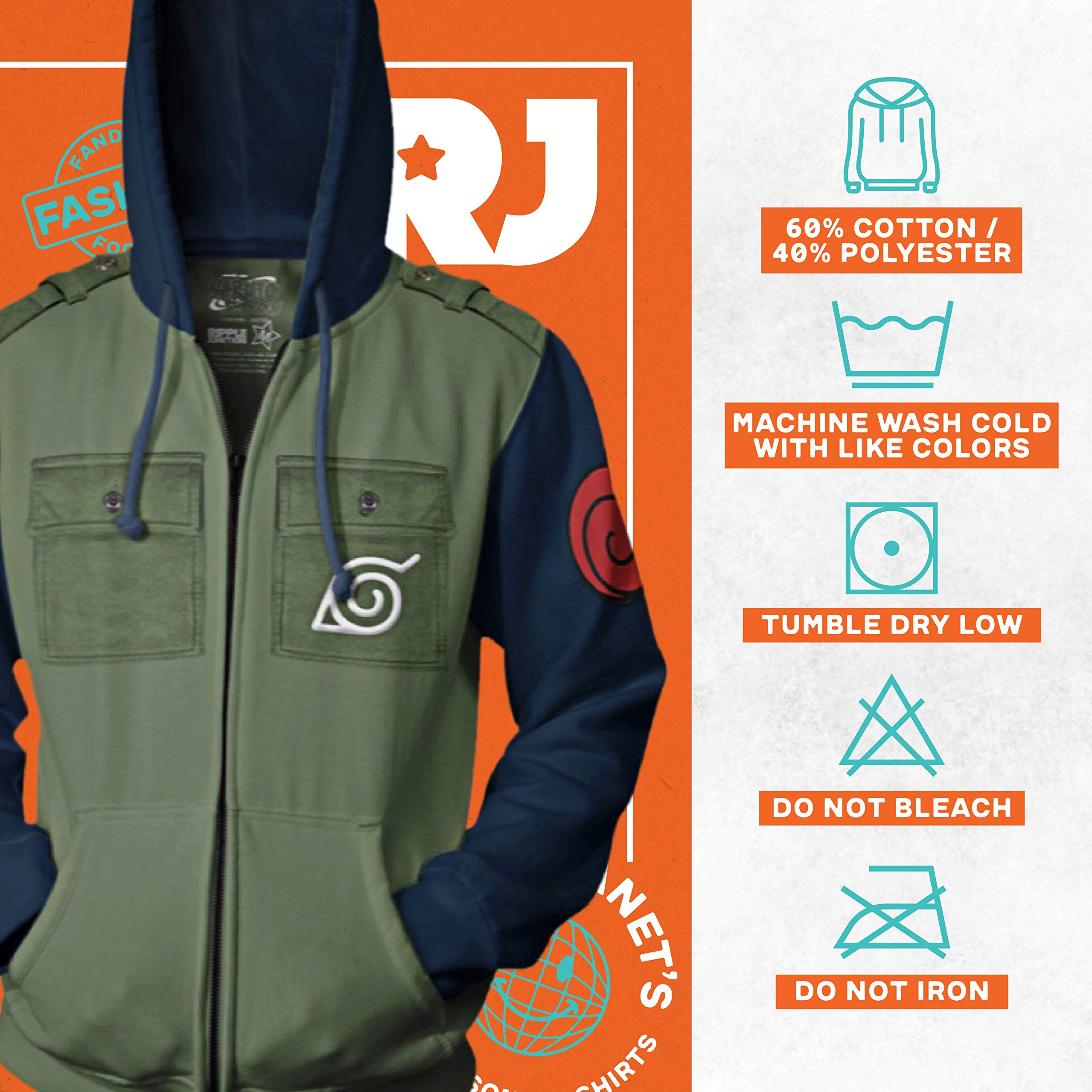 Ripple Junction Naruto Sweatshirt Ripple Junction Men's Button