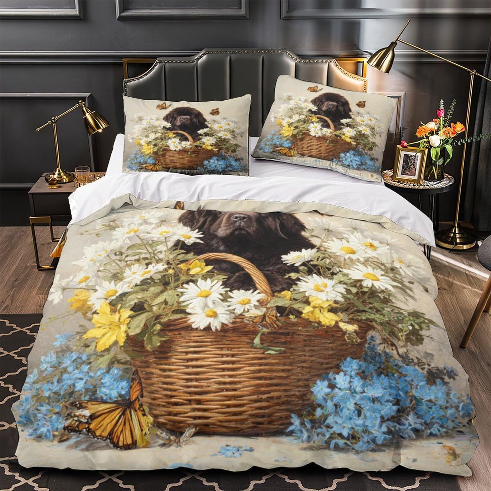 Parure de lit 3D nature double 200x200 microfibre