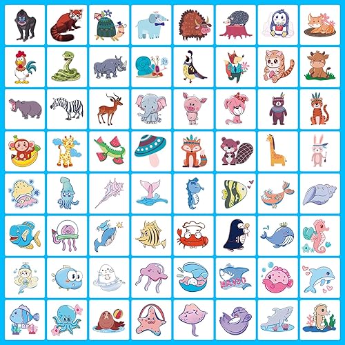 Miniatura 3 de Metker 408 tatuajes temporales individuales para niños, animales, insectos, animales marinos, tatuajes impermeables, suministros de fiesta de