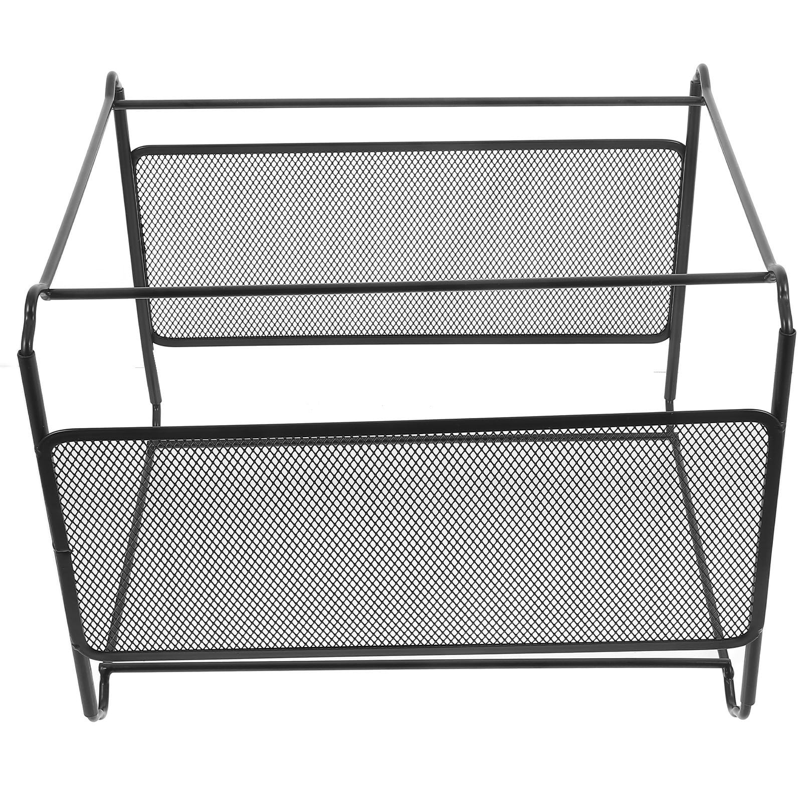 Mikikit Porta Cartelle Sospese A4 in Ferro Nero per Documenti e Libri Lavorazione Fine e Classificazione Chiara per Studio e Dormitorio Dimensioni 32,5x28,5x24,5 Cm