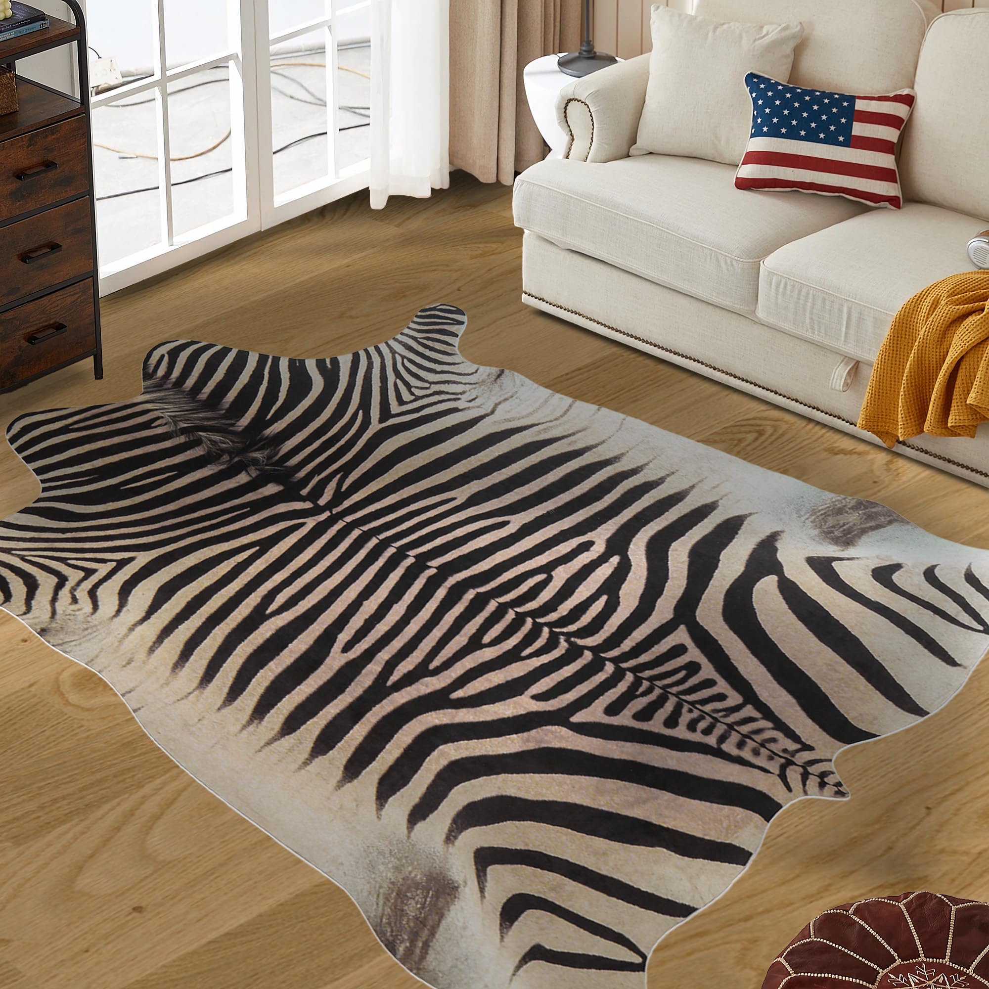 Amazon.com: Guyekobe Zebra Rug 5.2x6.2 ft Area Rugs Beige and