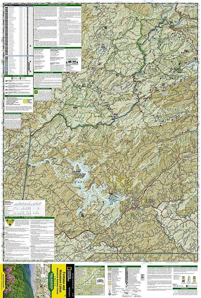 Trails Illustrated - National Forests Map-Fontana & Hiwasee Lakes      Map