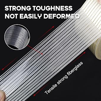 Big roll 2 x80yards, 6mil Mono Fiberglass Transparent Reinforced Packing, Heavy Duty Wearproof Strapping Tape Tape 1 Pack with Dispenser,