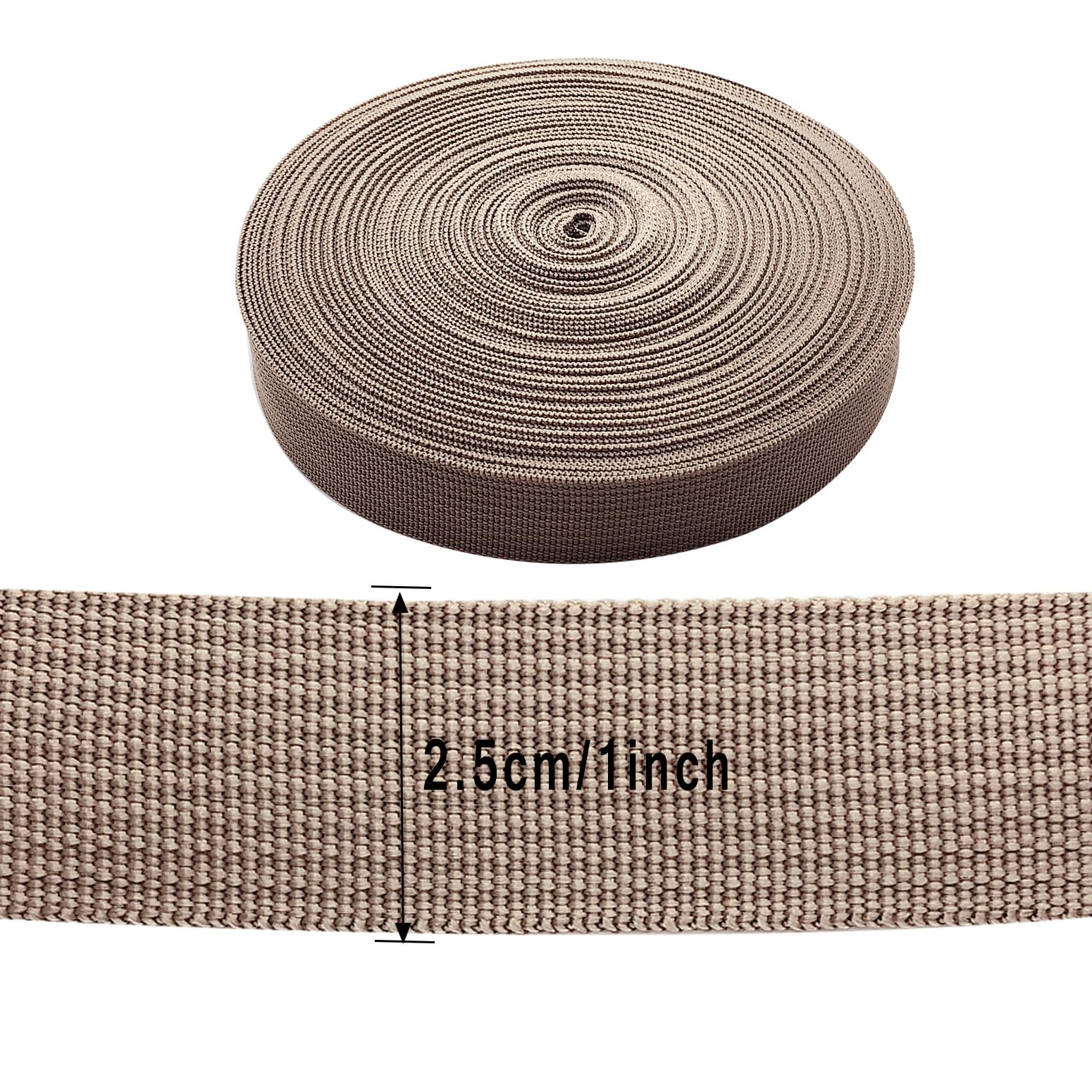 1 rollo de corbata para árbol de 65.6 pies para soporte de plantas, correa de jardín de 1 pulgada de ancho, material de estacas y guiado, 0.8 kg de fuerza (caqui)