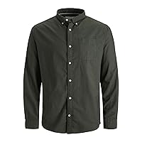 JACK & JONES Uomo Camicia Tinta Unita Taglie Forti Basic Manica Lunga Maglia Business JJEOXFORD
