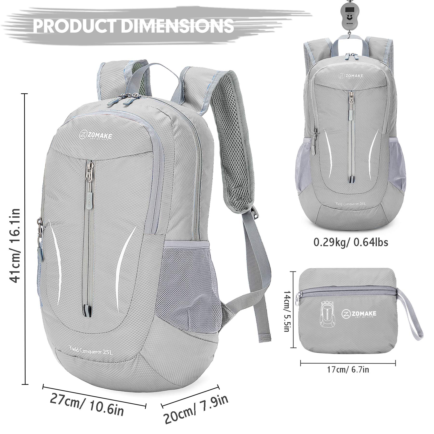 Snapklik.com : ZOMAKE Ultra Lightweight Packable Backpack 25L, Foldable ...
