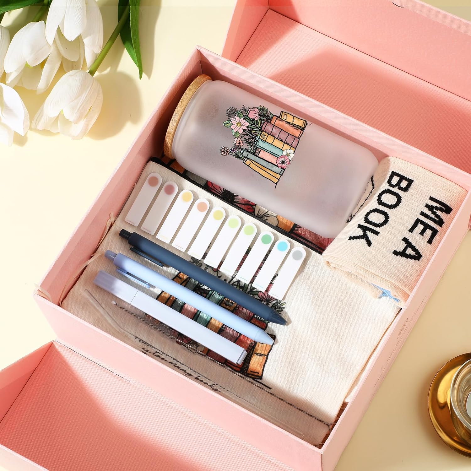 10 Pcs Valentines Book Lovers Gifts for Women Bookish Birthday Gift for Valentine's Day Reader Boss Book Club Customer Coworkers Teacher Nurse Professional Librarians Bookworms(Blue) - Image 5