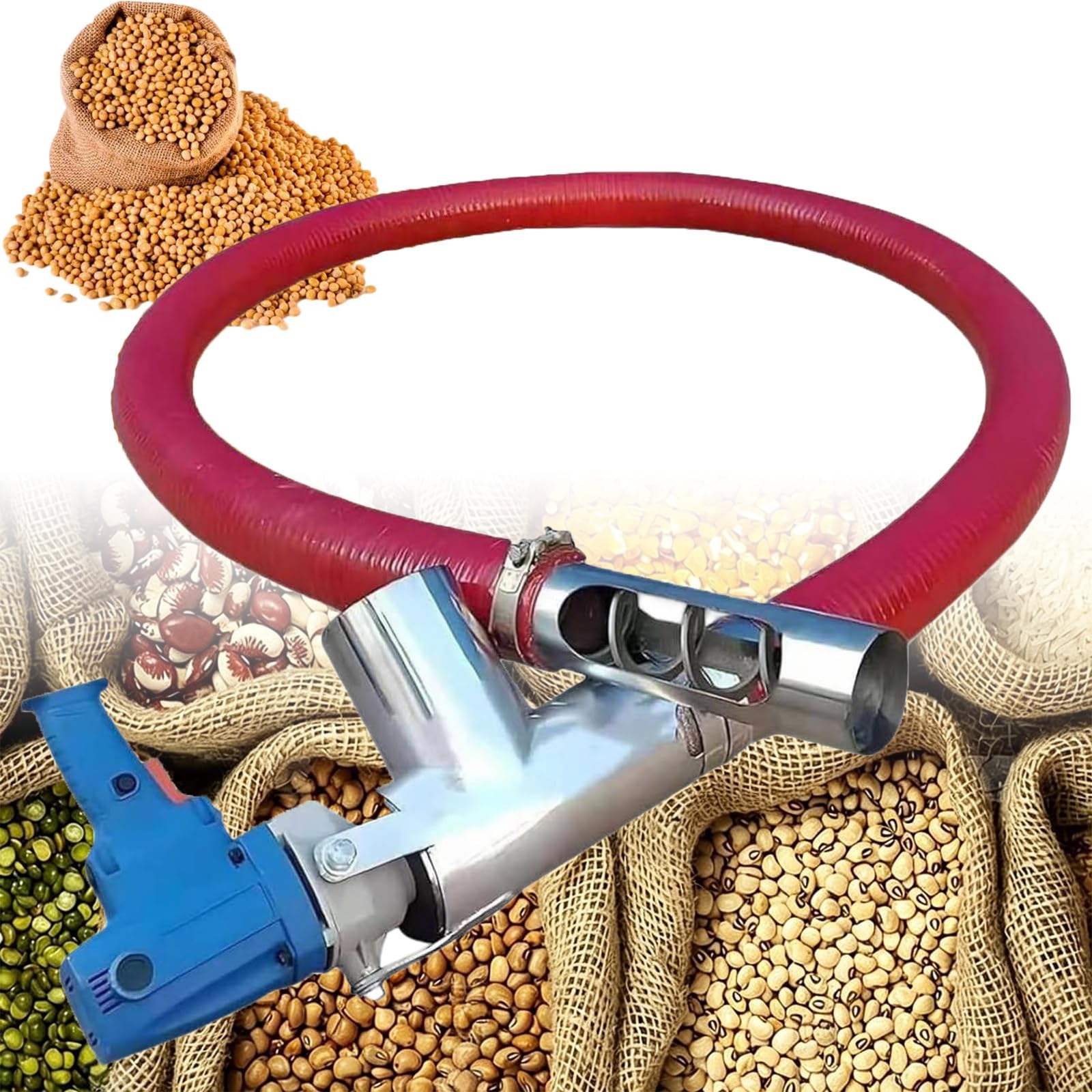 Transportador De Tornillo Sin Fin Eléctrico para Alimentación Y Transferencia De Gránulos De Grano, Bomba De Succión De Grano, Máquina De Succión De Grano Portátil 150cm