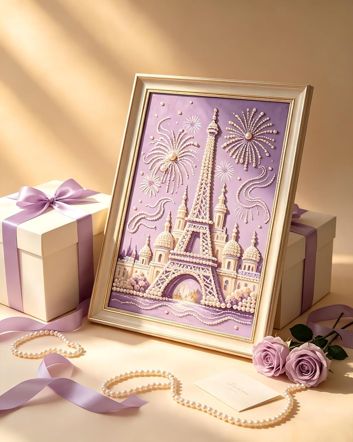 LCOZX 12x16in 3D Partial Drill Tower Pearl Diamond Art for Adults image 4