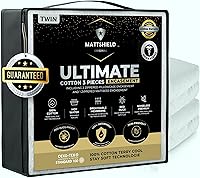 Vista 1 de Nuevo Kit Definitivo de 3 Piezas - Funda para Colchón a Prueba de Chinches Tamaño Individual 100% Algodón Superior + 2 Protectores de Almohada