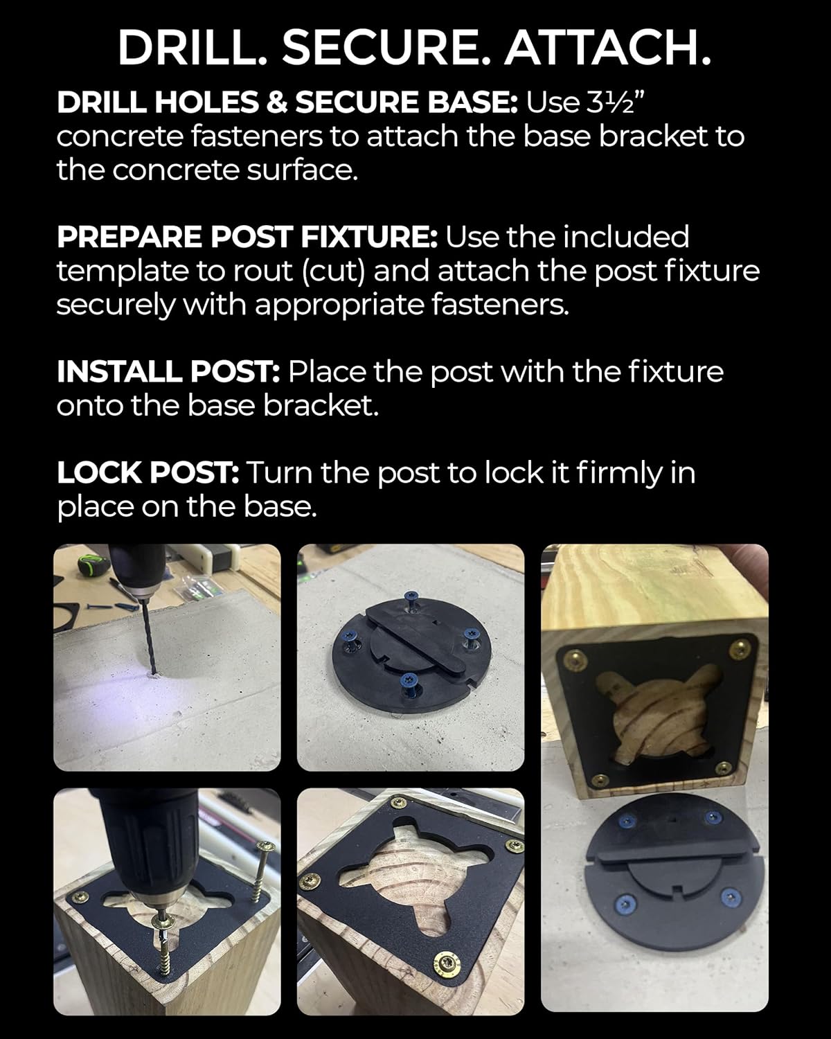 TurnPost 6x6, 8x8 to 12x12 Post Base Bracket – Heavy-Duty Pergola Brackets & Fence Post Anchor. Deck Post Base, Ground Anchor & Mailbox Mounting Bracket. Rust-Resistant Steel Hardware