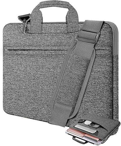 Miniatura 27 de Bolso de hombro para laptop de 15.6 pulgadas, maletín resistente a golpes y con múltiples bolsillos, compatible con la mayoría de portátiles de 15.6