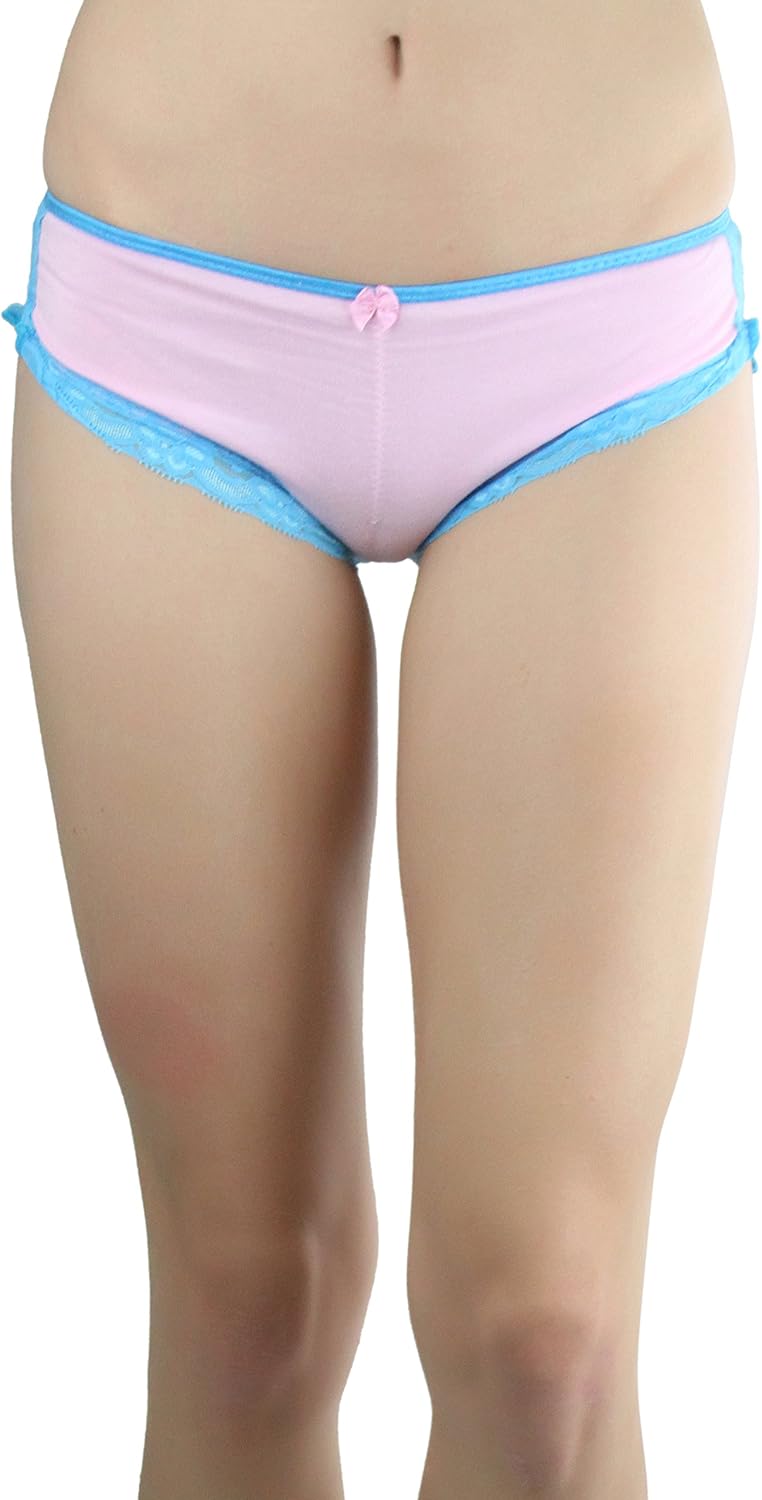 ToBeInStyle Women's Opaque and Lace Trim Tanga