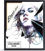 Shadow Joint Frame for Stretcher Frame, 50 x 75 cm, Black, MDF Frame for Canvases with Extraordinary Depth Effect (40 mm), with Mounting Accessories, Without Glass and Back Panel