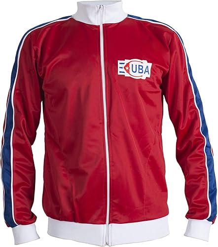 JL SPORT Chándal de fútbol retro con cremallera para hombre de Cuba 1980