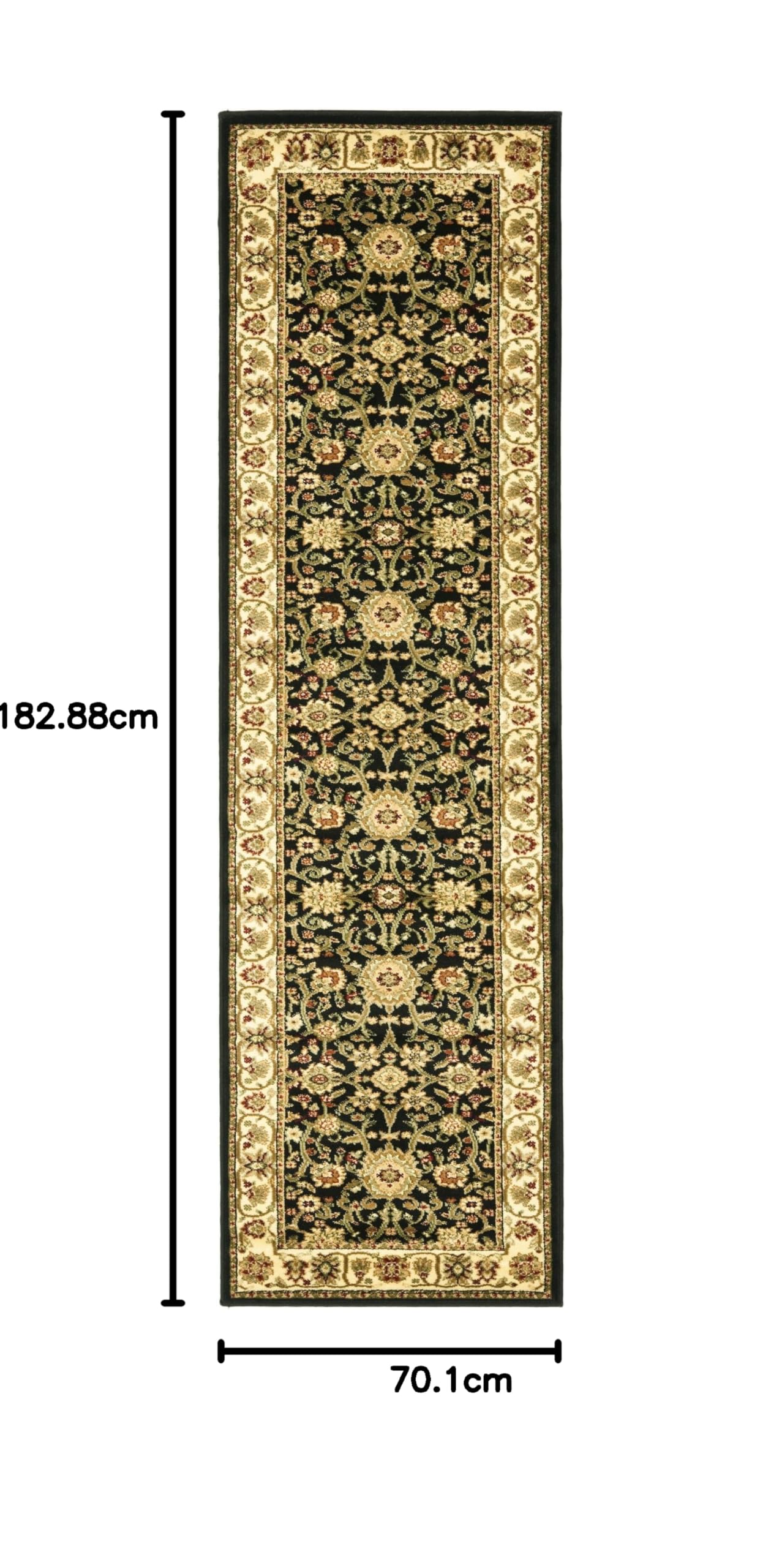 Safavieh Lyndhurst Läufer-Teppich 70x30 Cm – Traditionelles Design, Beige/elfenbein, Fusselfrei