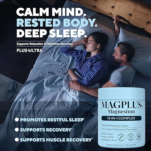 Miniatura 5 de Complejo de magnesio 13 en 1 mezcla liposomal de 900 mg con glicinato, L-treonato, malato, citrato, taurato, aspartato, gluconato, cloruro,