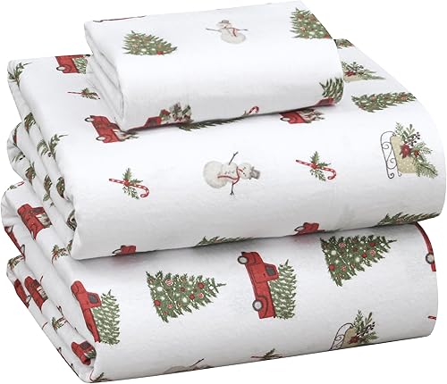 Ruvanti - Sábanas de franela tamaño individual, 100% algodón cepillado, bolsillos profundos de 16 pulgadas (hasta 18 pulgadas), transpirables,